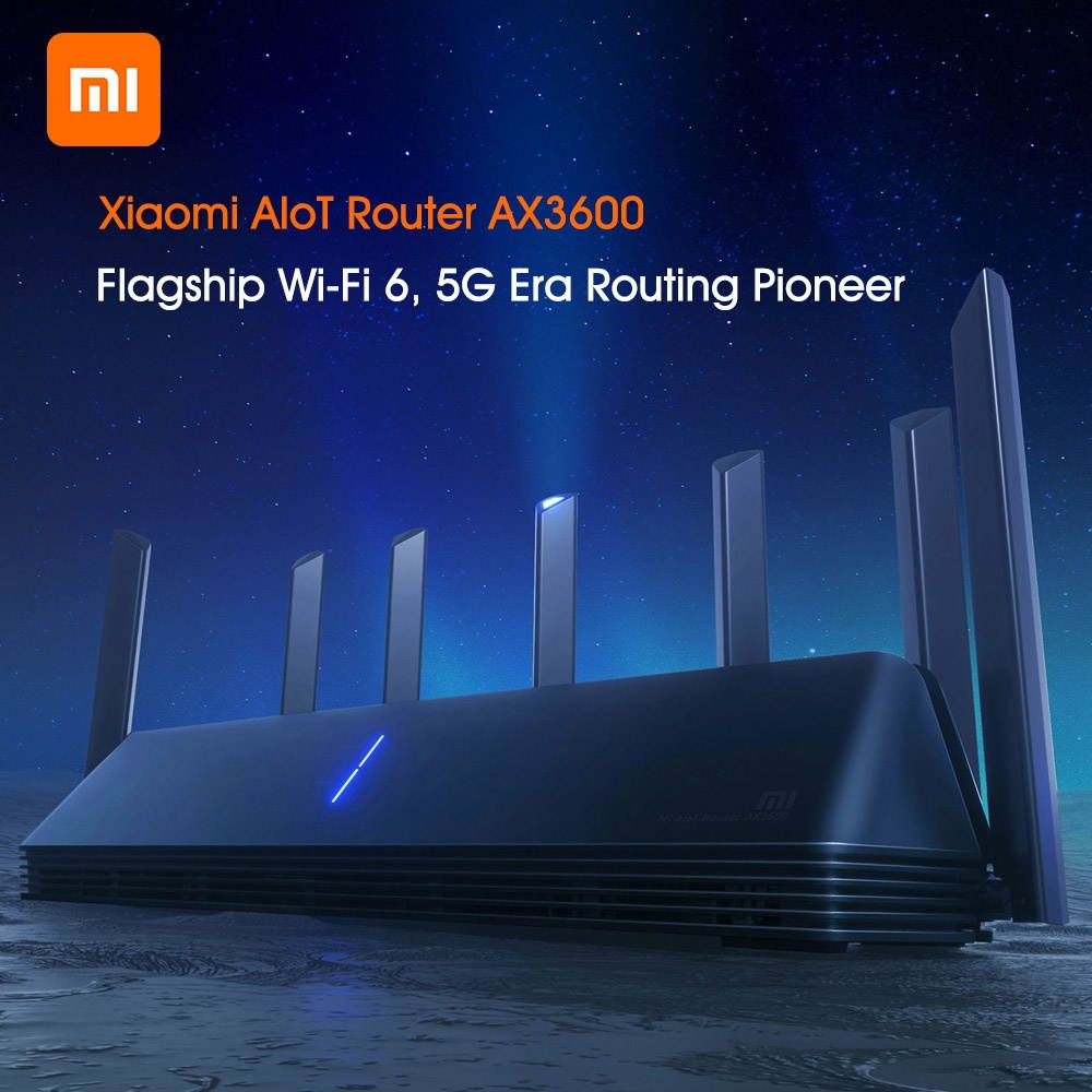 Xiaomi AIoT Router AX3600 Wi-Fi 6 2.4GHz 5GHz WiFi Repeater Three Gigabit MAX 2976Mbps 6 Antennas Qualcomm 6-core chip 512MB Network Extender APP Remote Control