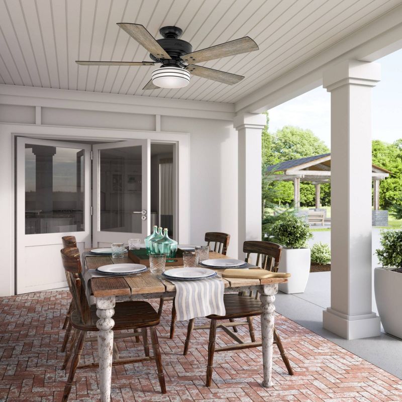 52" Cedar Key Damp Rated Ceiling Fan with Remote Black (Includes LED Light Bulb) - Hunter Fan