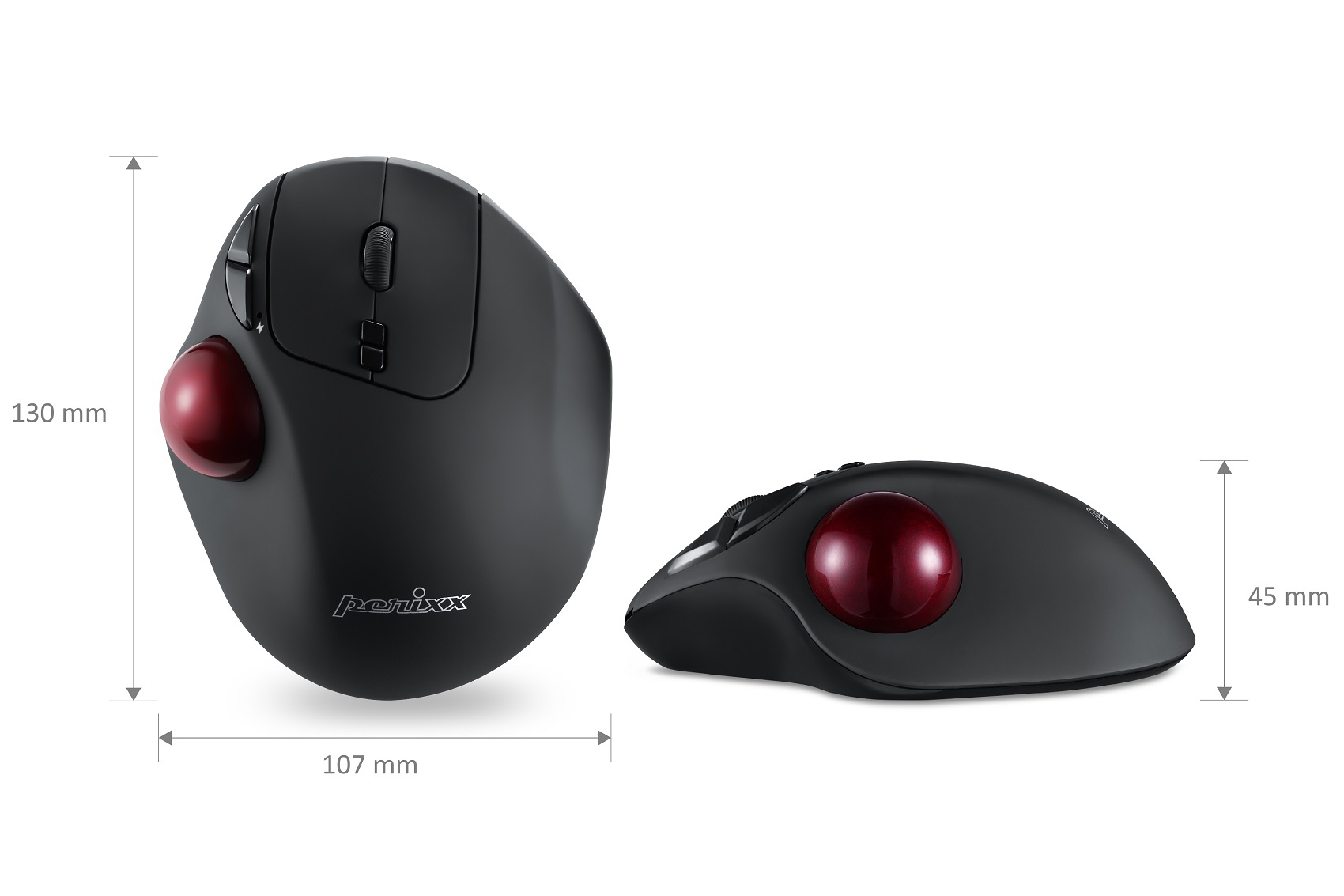 Perixx PERIMICE-517 Wired Ergonomic Mouse Trackball Mouse, 7 Button Rollerball Mouse, 2 DPI Level