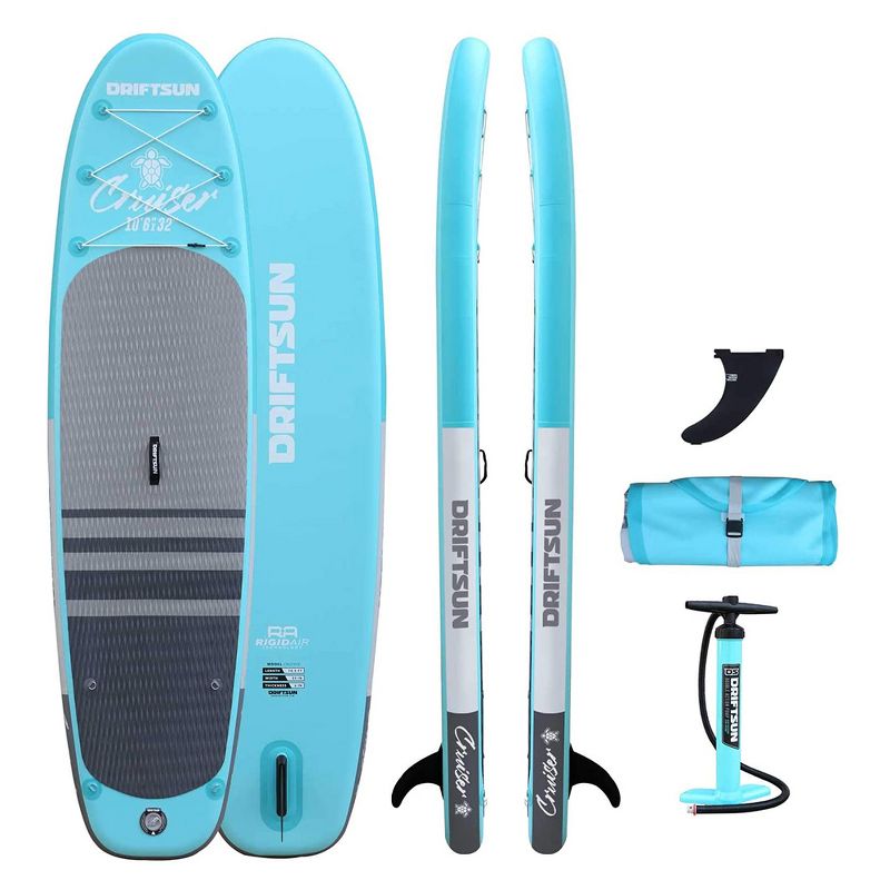 Driftsun Cruiser Ultimate 10 Foot Inflatable Stand Up Paddle Board Package with Travel Storage Paddleboard Backpack and Aluminum Pole Paddle (Blue)