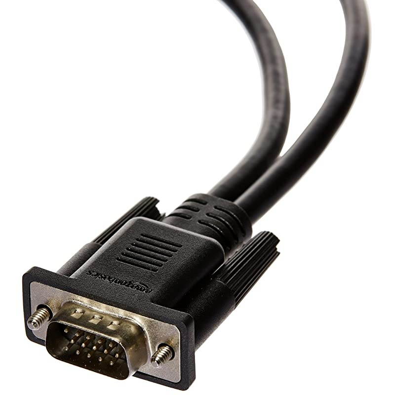 Dual VGA Monitor Y Splitter Adapter Cable 1Foot Black 5Pack