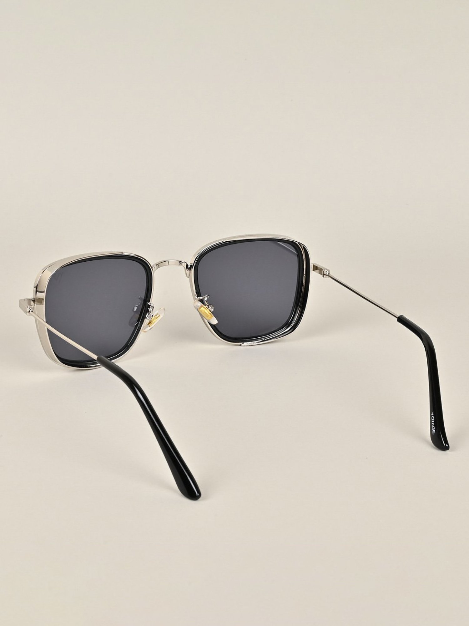 Voyage Black Square UV Protection Unisex Sunglasses