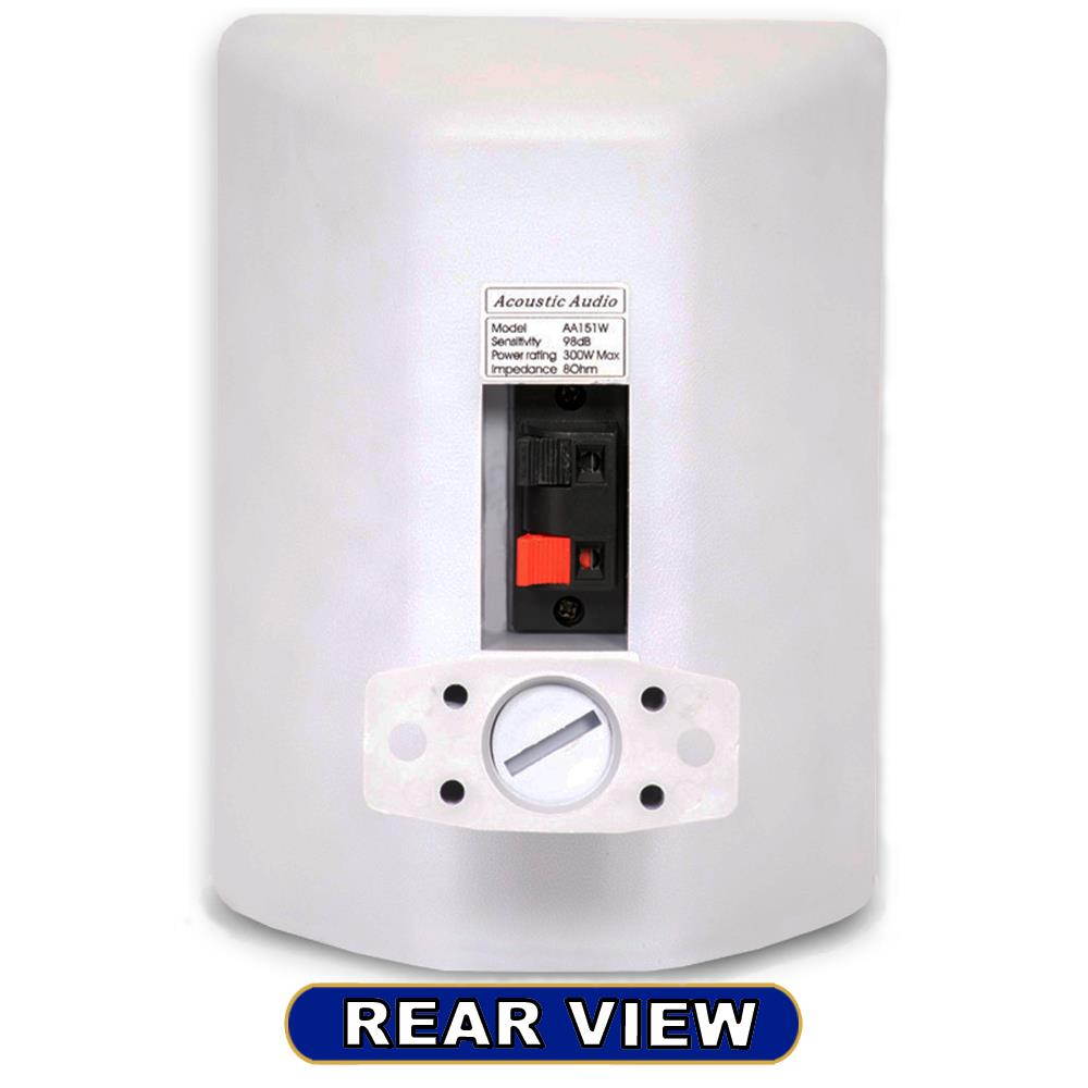 Acoustic Audio AA151W Indoor Outdoor 2 Way Speakers White Mountable Pair