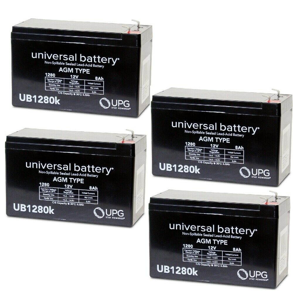 4 PACK UPG 12V 8AH SLA Battery Replacement for Hobie Fish Finder .