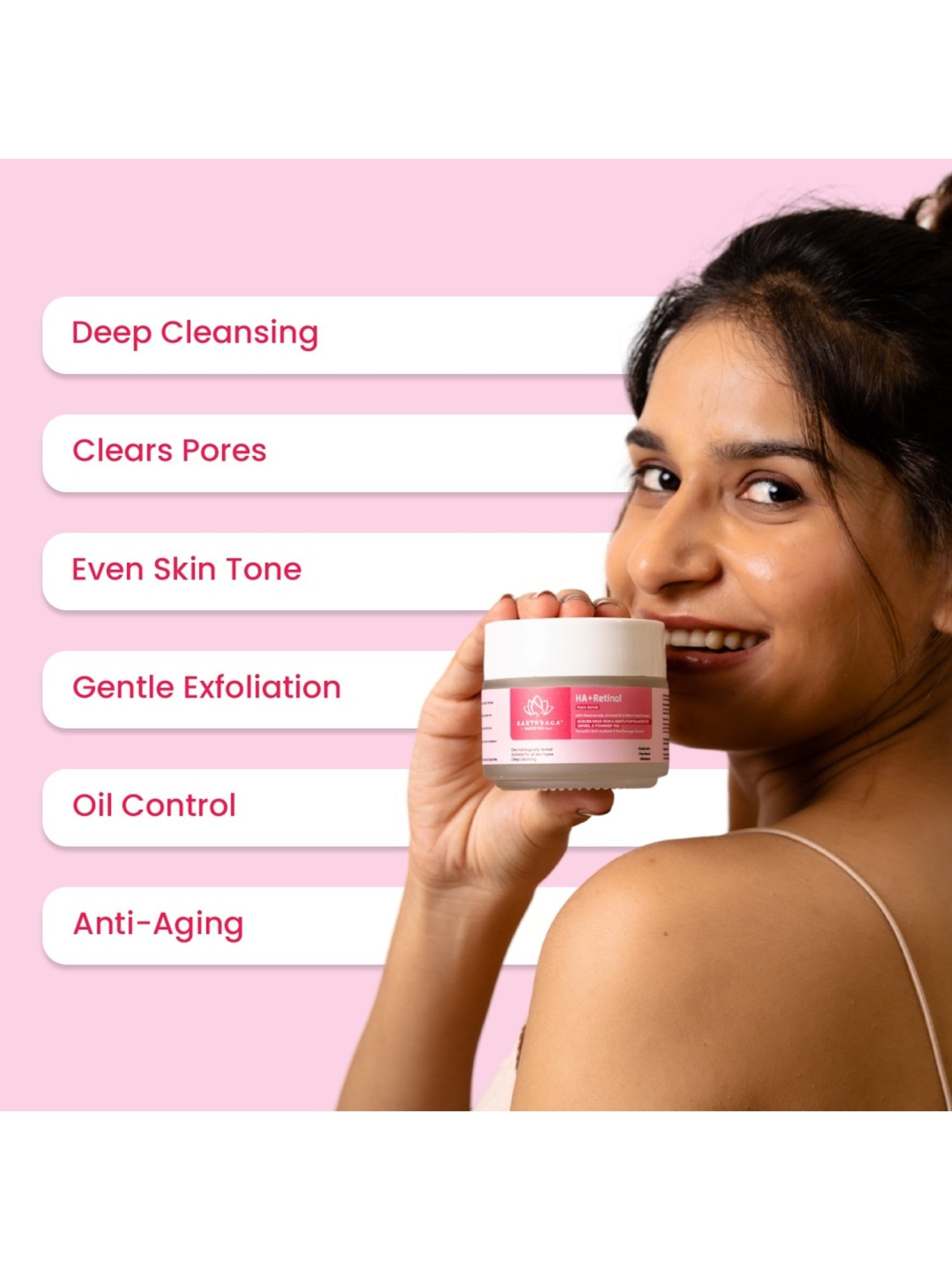 Earthraga HA + Retinol Face Scrub - 100 ml