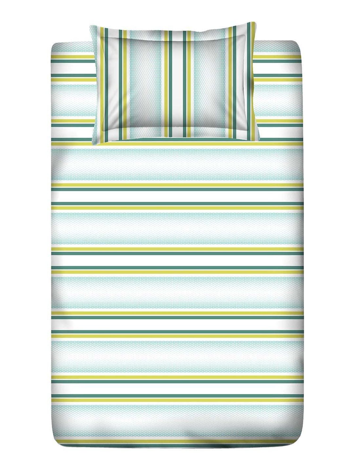 Layers Duracount Green Cotton Blend 225 TC Single Size Bed Sheet with Pillow Cover