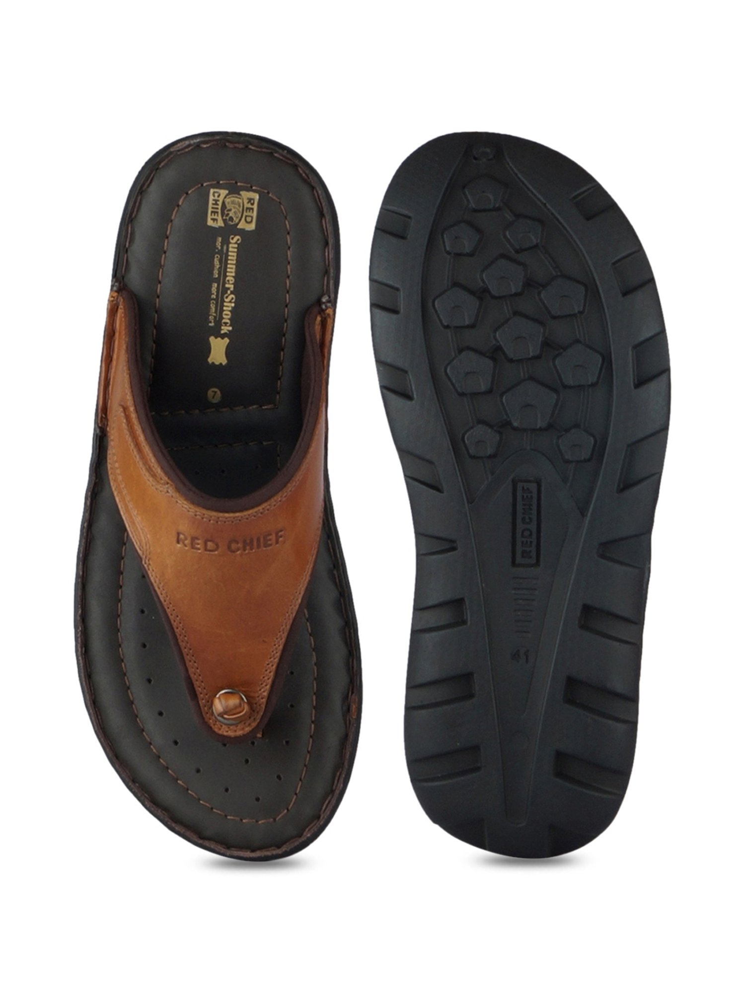 Red Chief Men's Brown Thong Sandals