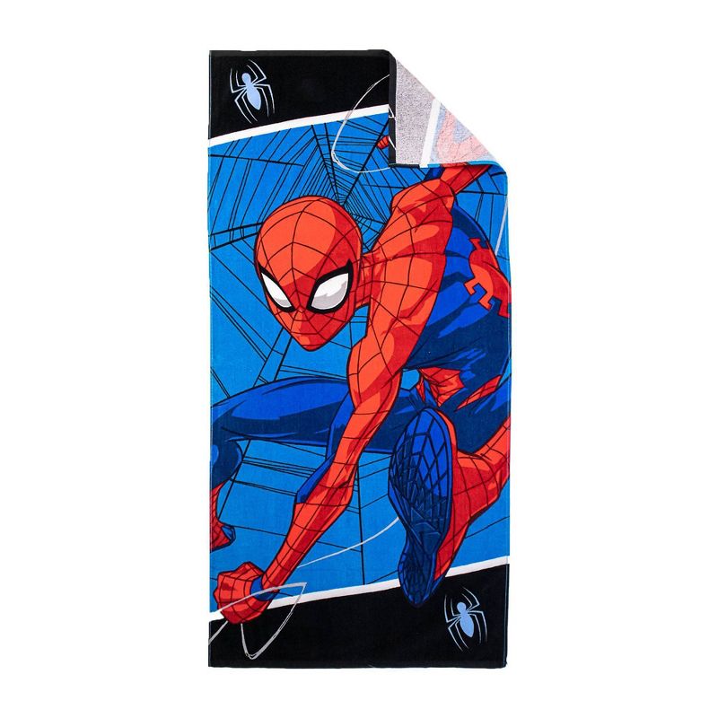 Marvel Spider-Man on the Web Beach Towel Blue