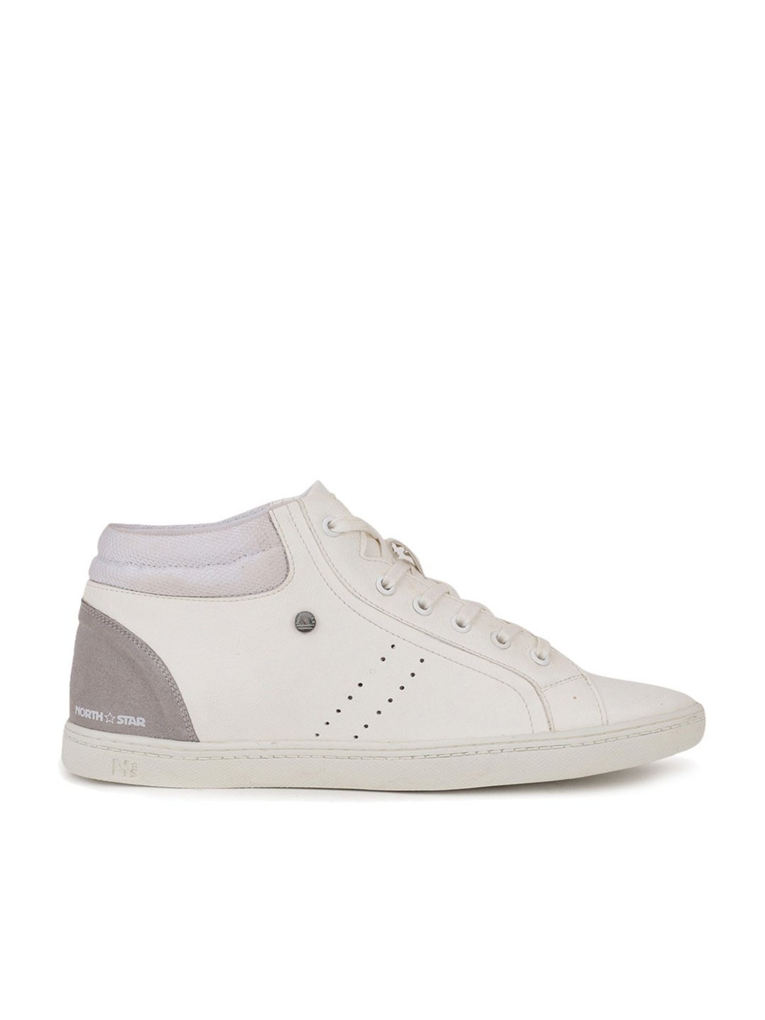 North Star by Bata Men's White Casual Sneakers