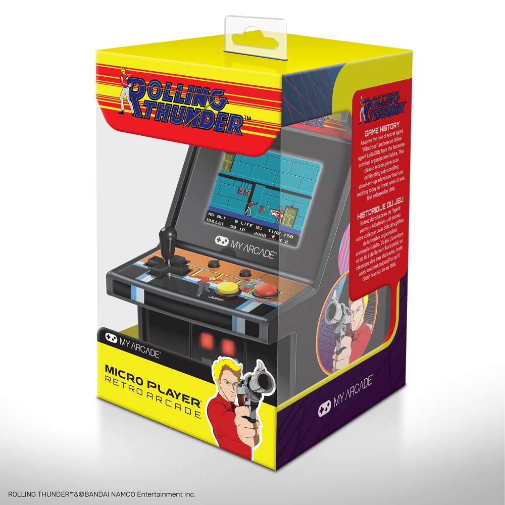 My Arcade Rolling Thunder Micro Player Licensed Collectible 6.75 Inch Mini Retro Arcade Machine Cabinet