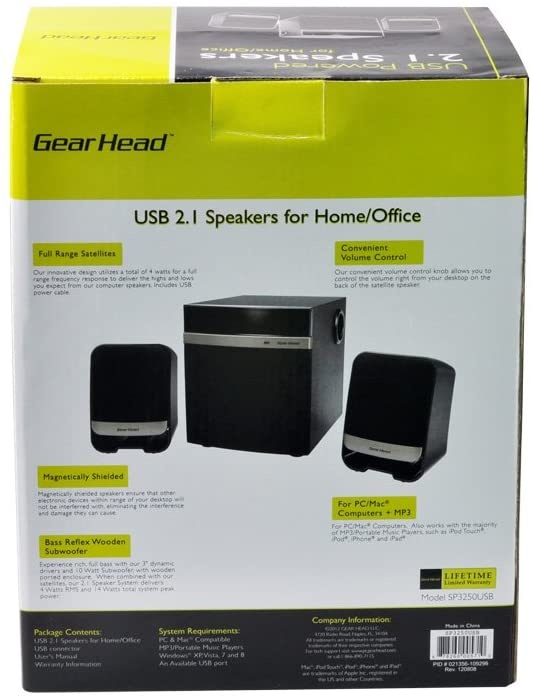 Gear Head 2.1 USB Studio Speaker System (SP3250USB)