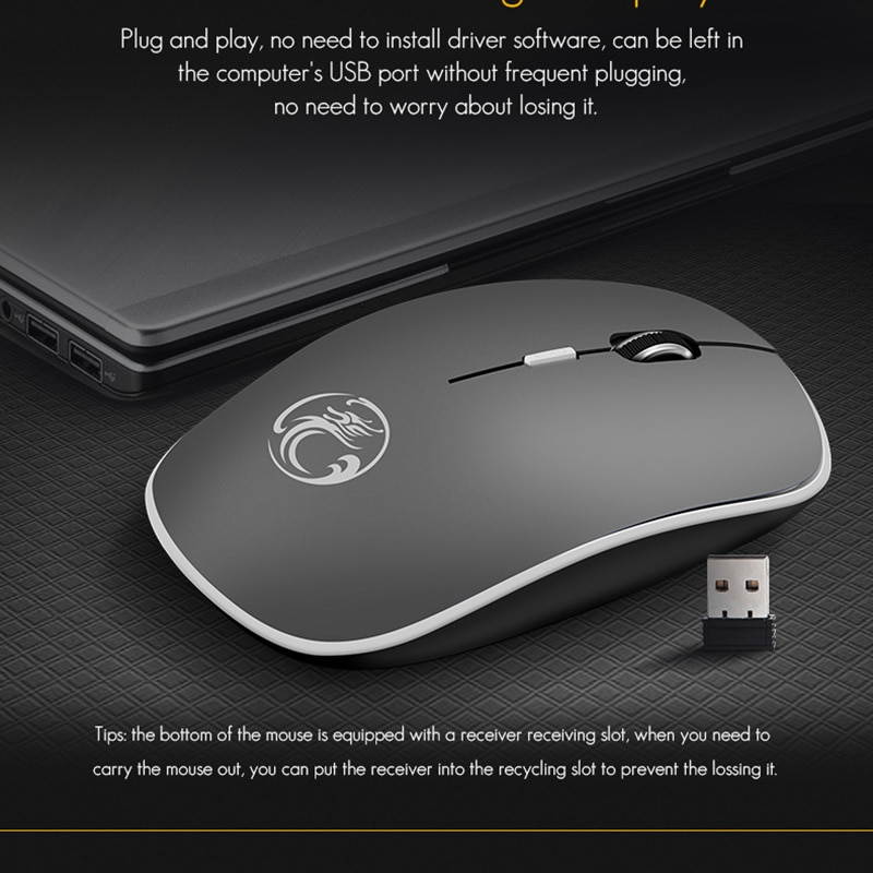 iMice USB Receive Wireless Game Mouse Silent 2.4Ghz 1600 DPI Ergonomic Mause USB PC Mice Mute