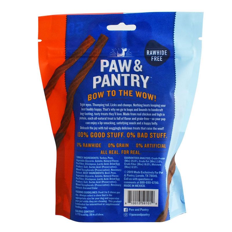 Paw & Pantry Twist Variety Pack Turkey and Beef Dog Treats - 50pk