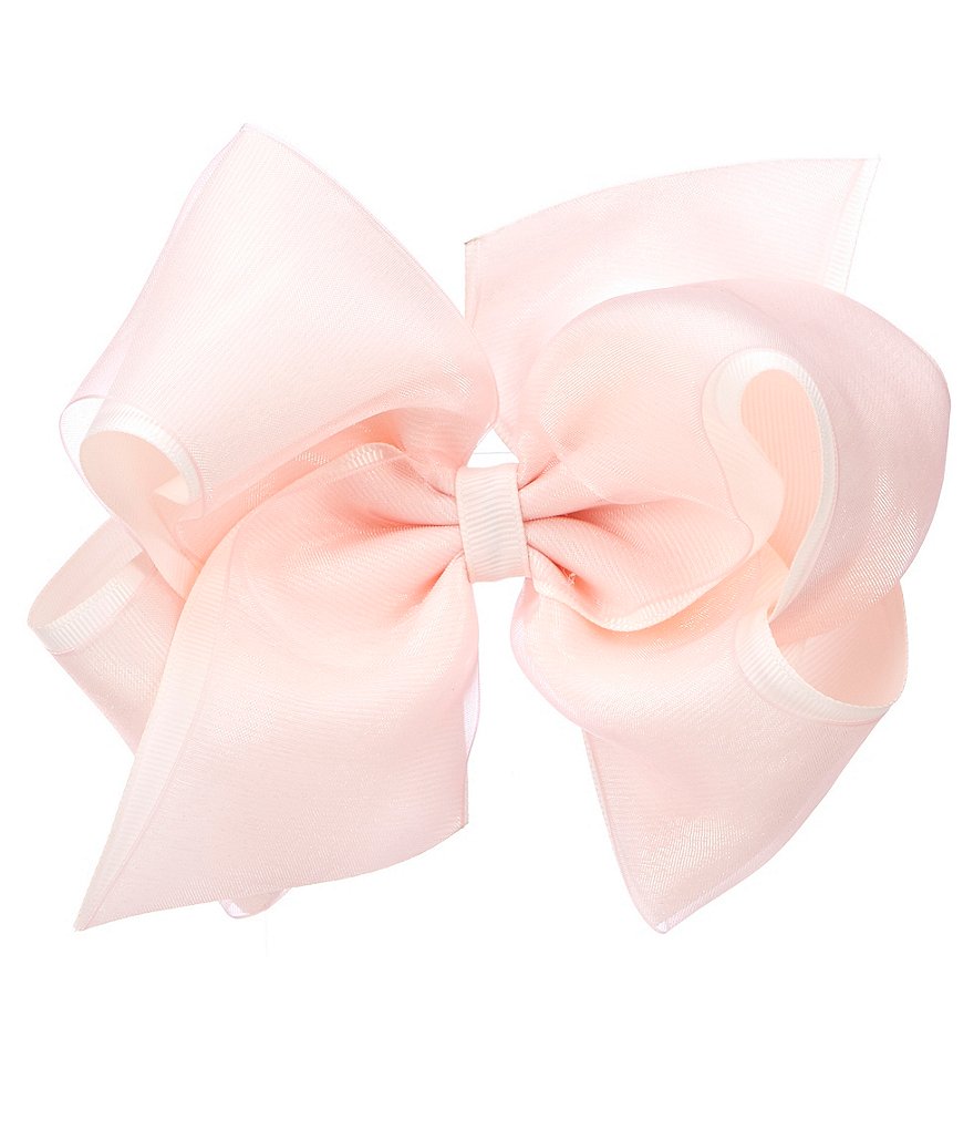 Copper Key Patterned Sparkle and Grosgrain Overlay King Bow