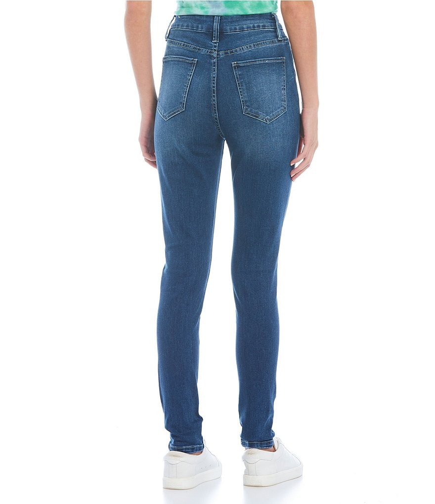 YMI Jeanswear High Rise Distressed Curvy Skinny Jeans