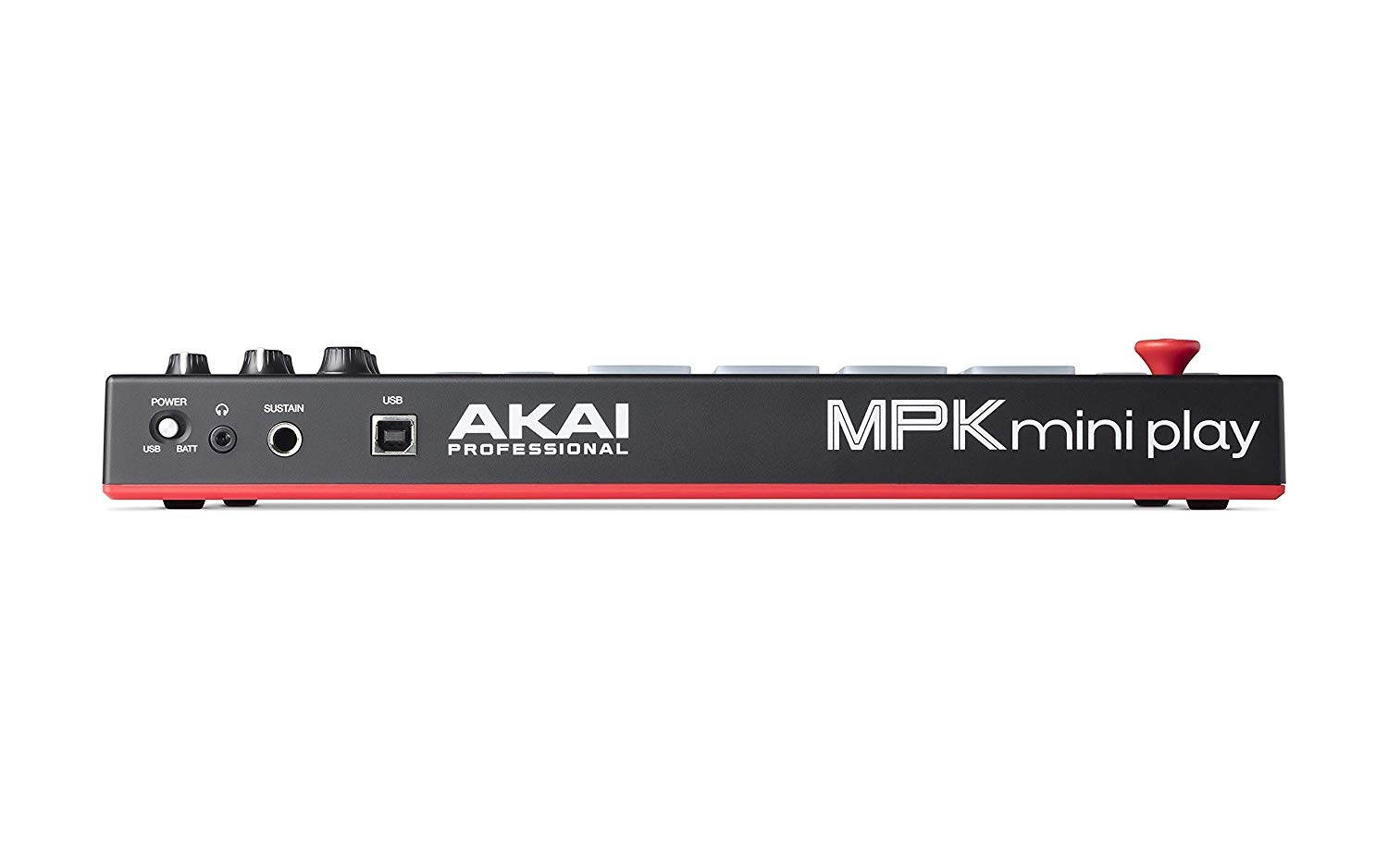 akai professional mpk mini play  compact keyboard and pad controller with integrated sound module + cable + 4port usb + pack of cable ties