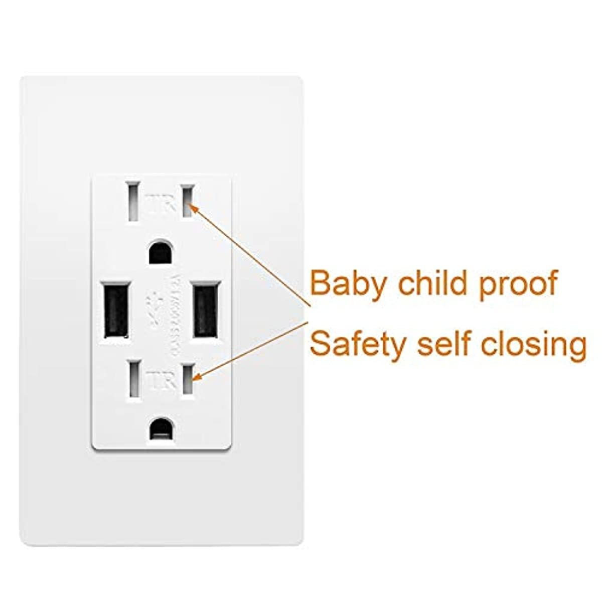 Outlet with USB High Speed Charger 4.2A Charging Capability, Child Proof Safety Duplex Receptacle 15 Amp, Tamper Resistant Wall socket plate Included UL Listed MICMI U24, 4.2A 10pack