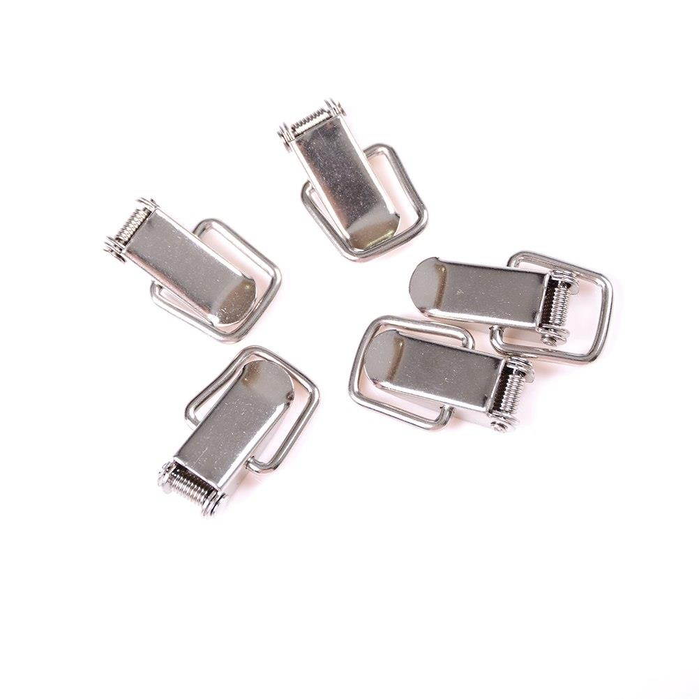 5Pcs Hardware Cabinet Boxes Spring Loaded Latch Catch Toggle Iron Hasp For Sliding Door Window Cabinet With Screw