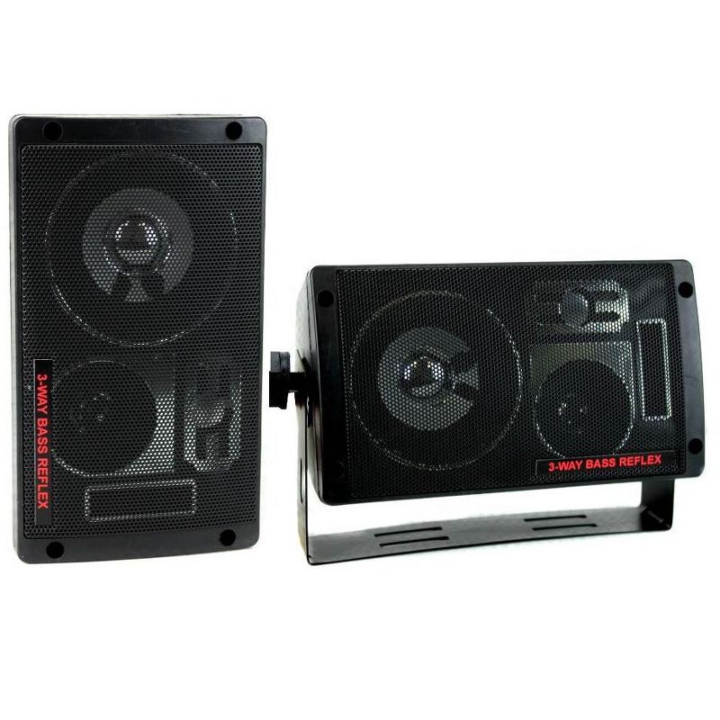 PYRAMID 2060 600W 3-Way Car Audio Mini Box Speakers Stereo Indoor System