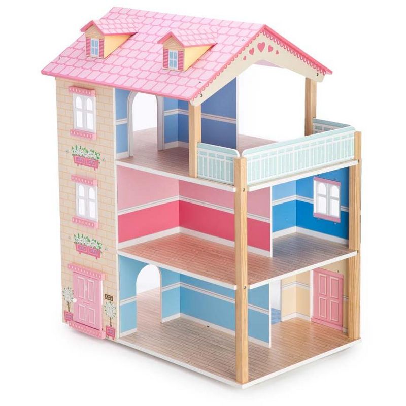 HearthSong - Imagine My Place Three-story Wooden Dollhouse-Go-Round