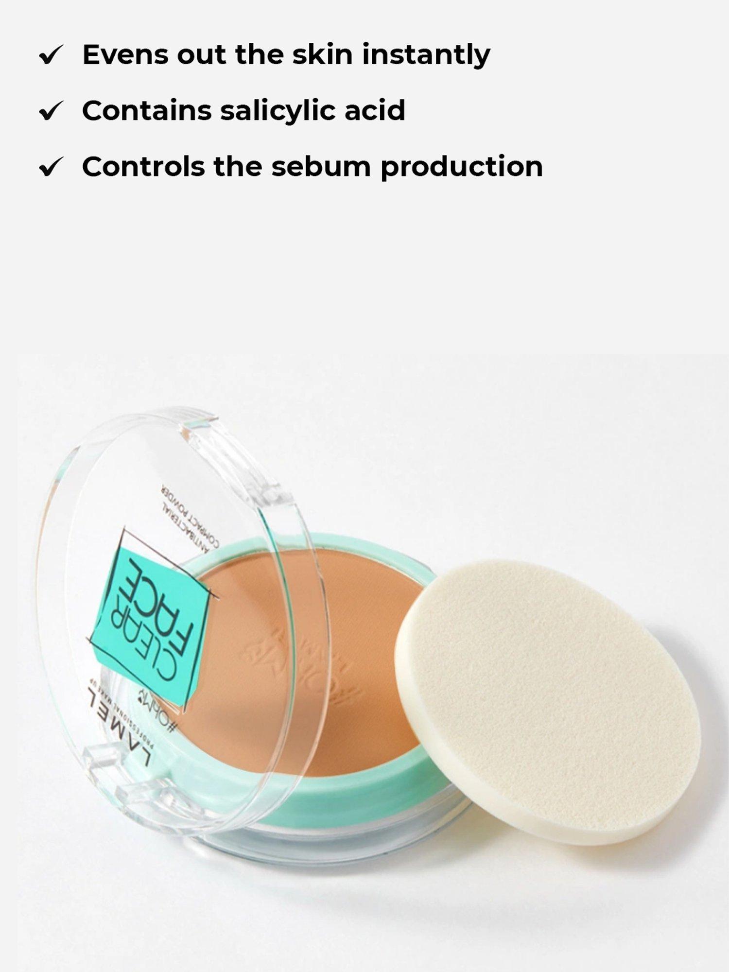 Lamel OhMy Clear Face Compact Powder 407 Warm Beige - 6 gm