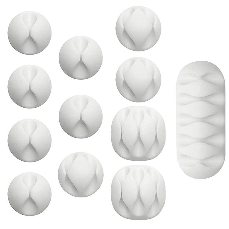 Multipurpose White Cable Clips  Cord Management System for Organizing Cable Cords Home and Office Self Adhesive Cord Holders Desk Cable Organizer