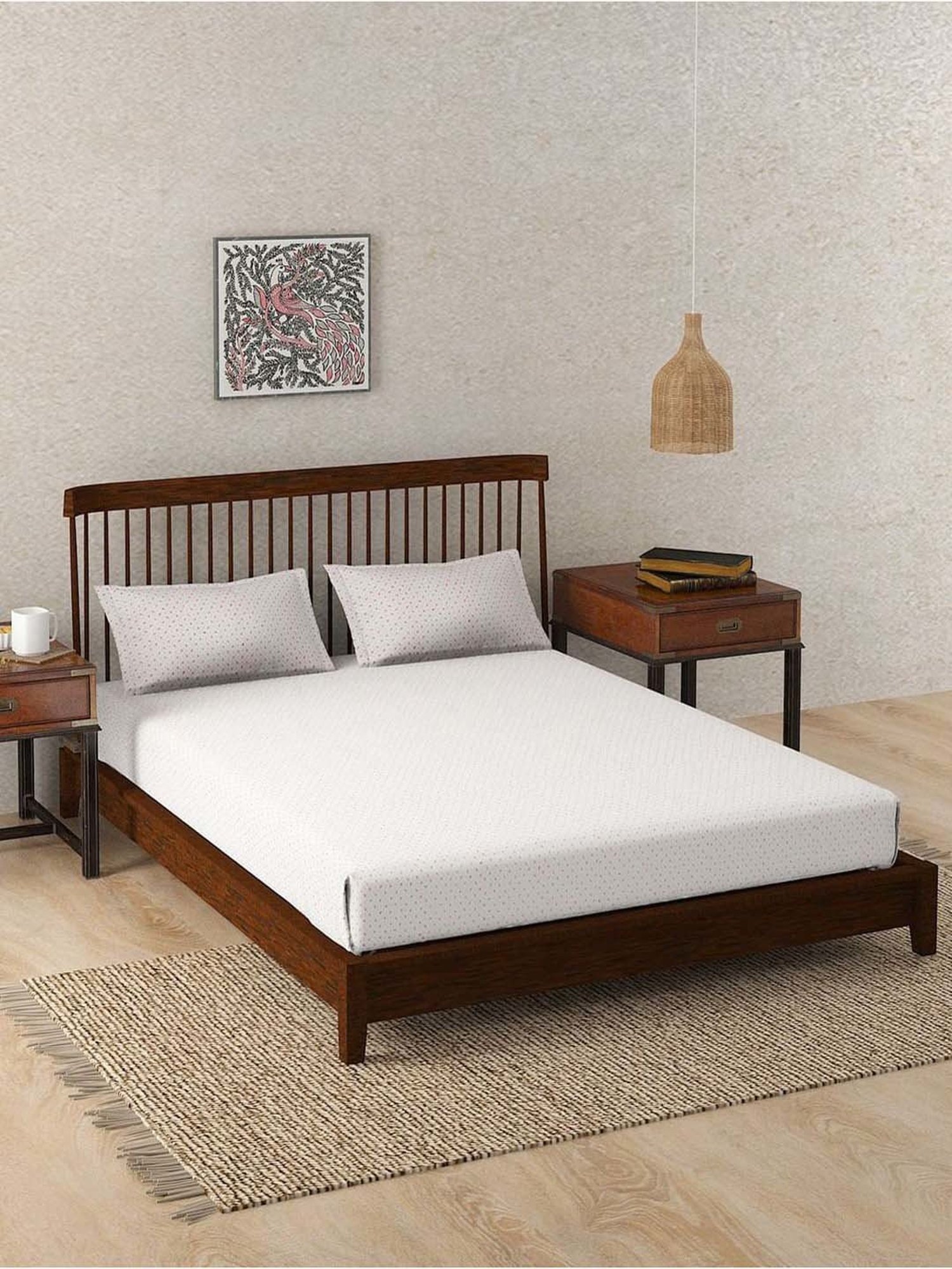 Fabindia Coral Cotton 180 TC Single Bed Sheet With Pillow Cover