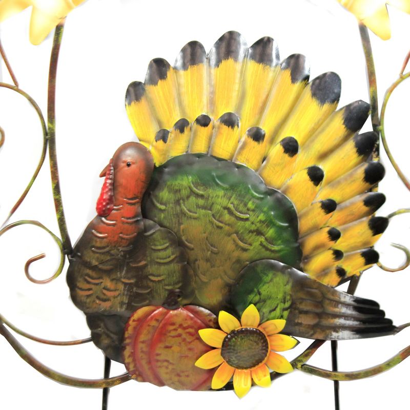 Home & Garden 41.0" Turkey In Pumpkin Stake Thanksgiving Harvest Outdoor Direct Designs International  -  Decorative Garden Stakes