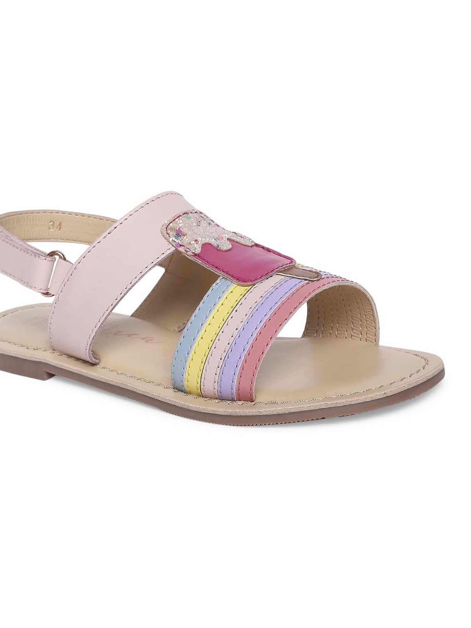 Aria Nica Kids ICY Pink & Yellow Casual Sandals