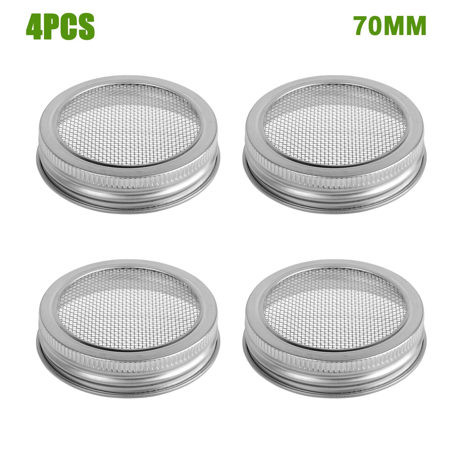 4x Sprouting Lid Mason Jar Screen Strainer Filter Cover Steel Wide/Regular Mouth