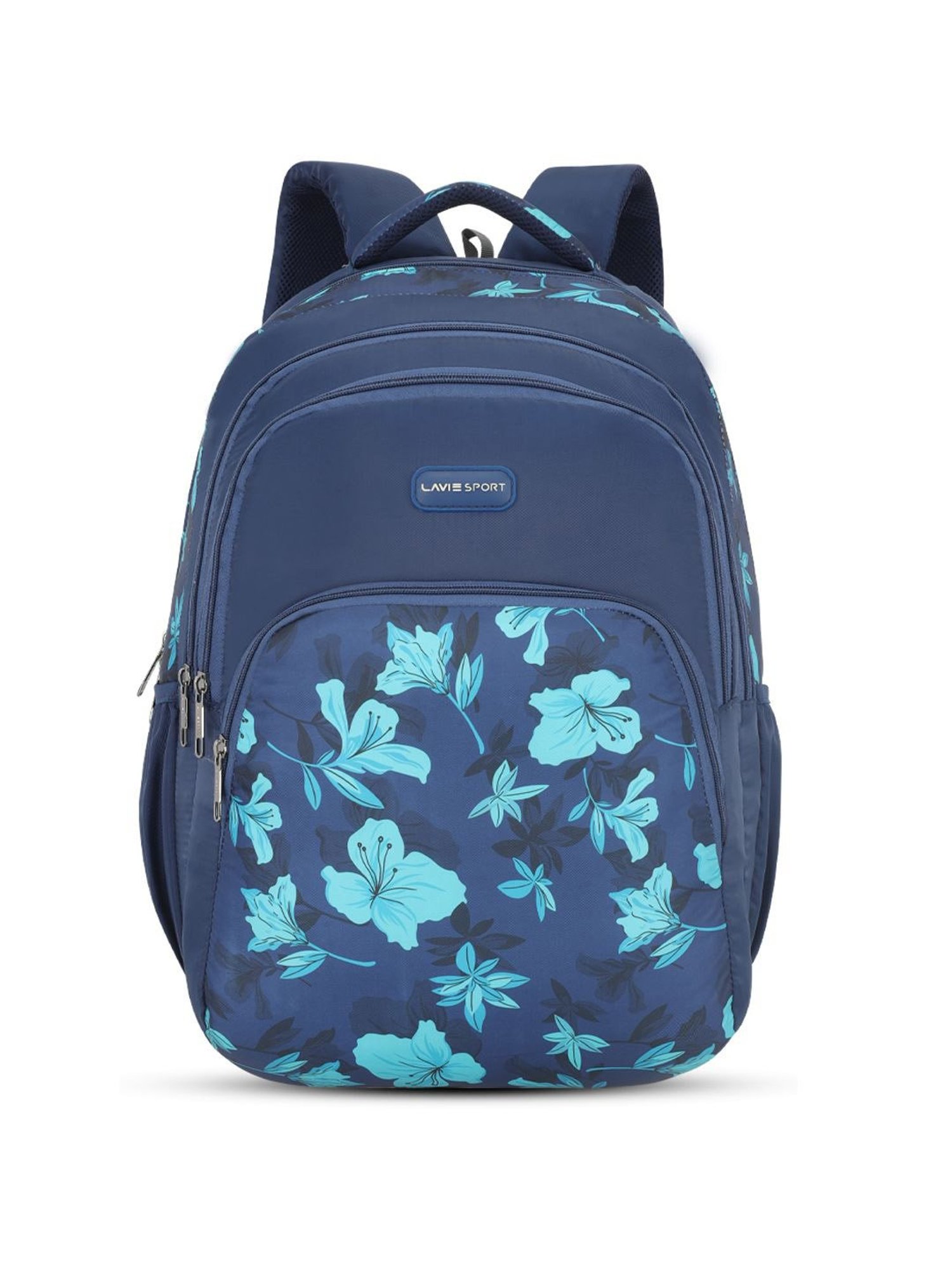 Lavie Sport Cherry Blossom 39L Printed School Backpack with Rain cover for Girls (Navy)