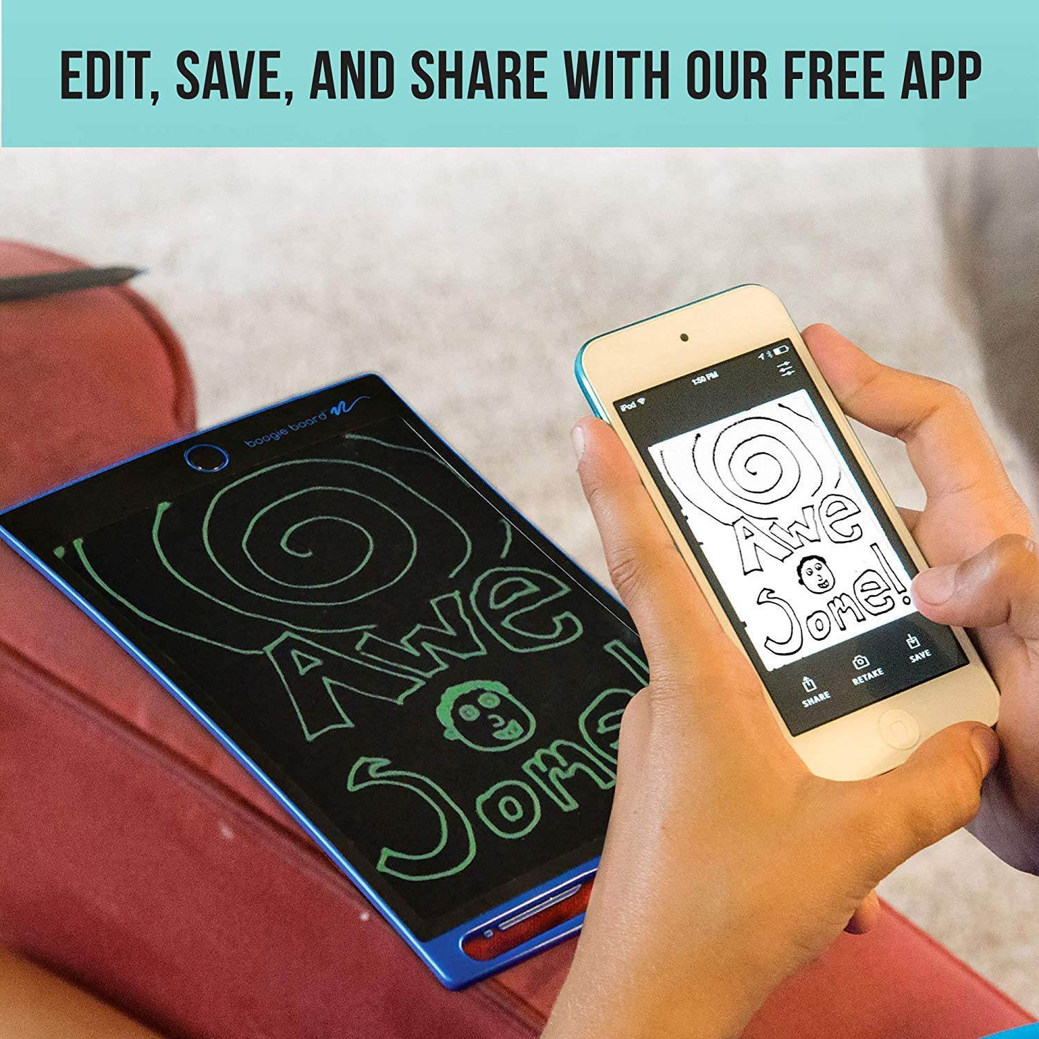 Boogie Board J31020001 Jot 8.5 eWriter, 8.5" Writing Surface, 10.8" x 6.8" x 0.4" - Gray