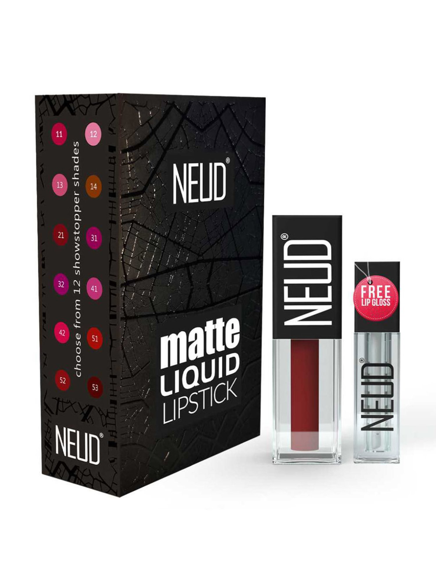 Neud Matte Liquid Lipstick Combo Oh My Coco & Red Kiss with Two Lip Gloss Free