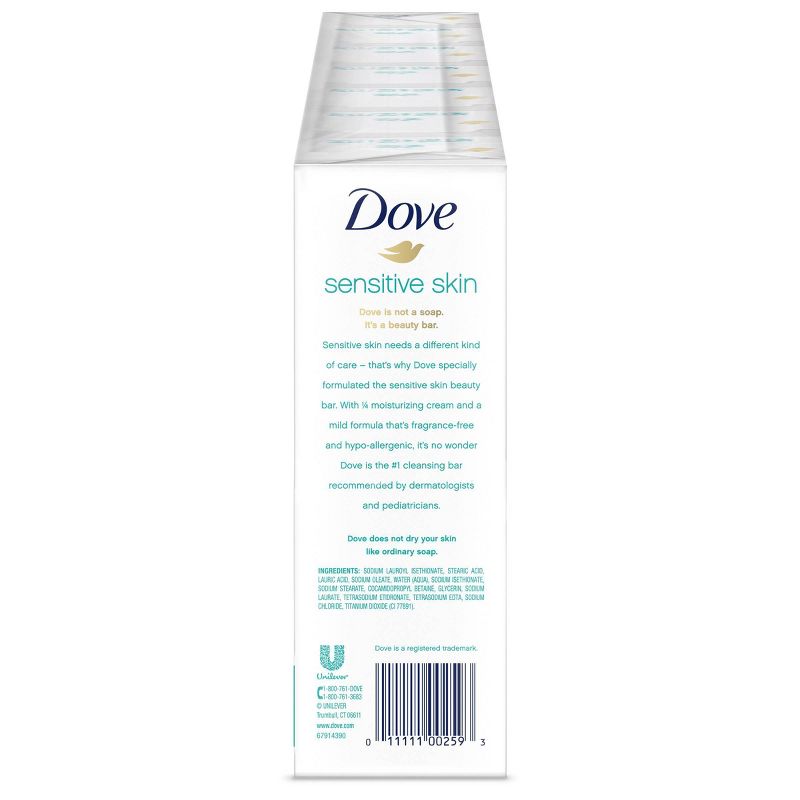 Dove Sensitive Skin Unscented Beauty Bar Soap - 12pk - 3.75oz each