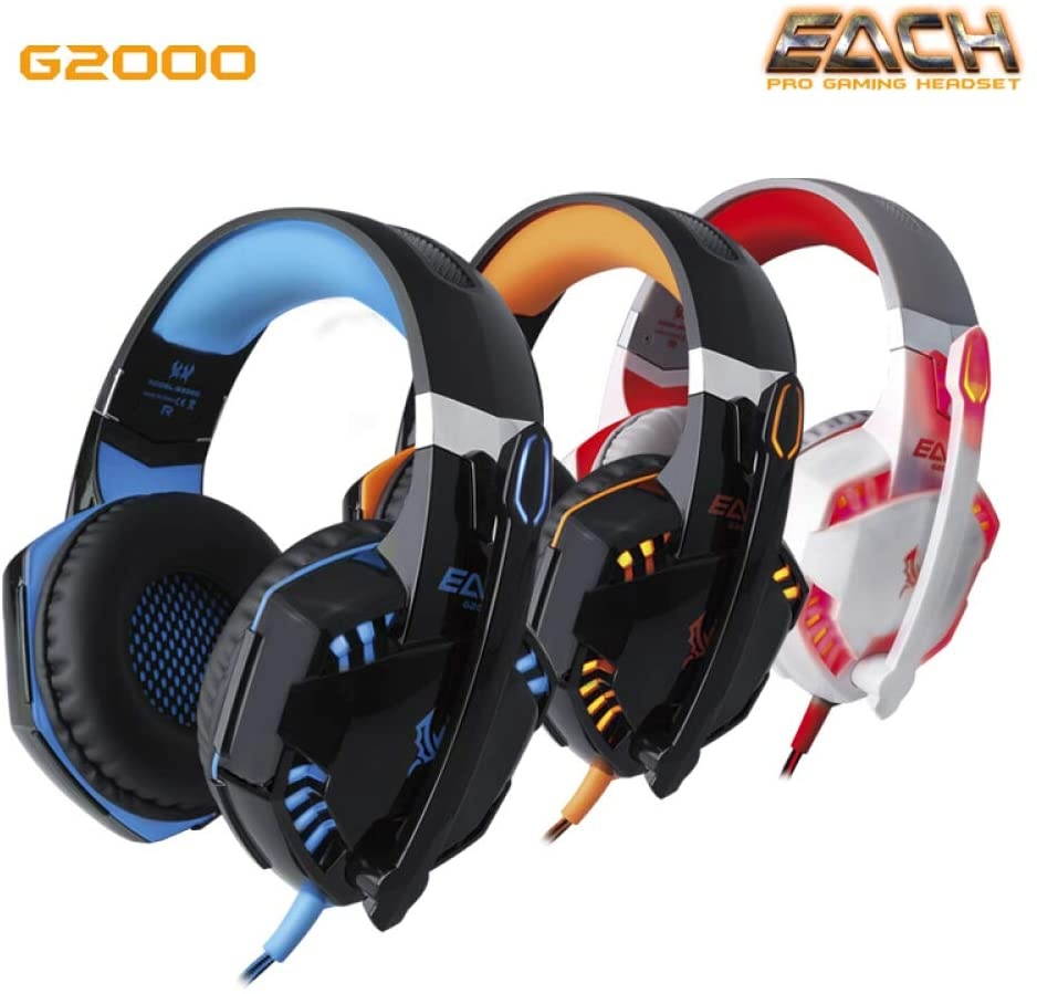 Gaming Headset for PS4, PC, Xbox One,Professional Noise Isolation Over Ear Headphones with Mic, LED Light, Wireless Gaming Headphones，Bass Surround, Soft Memory Earmuffs for Laptop Mac Nintendo