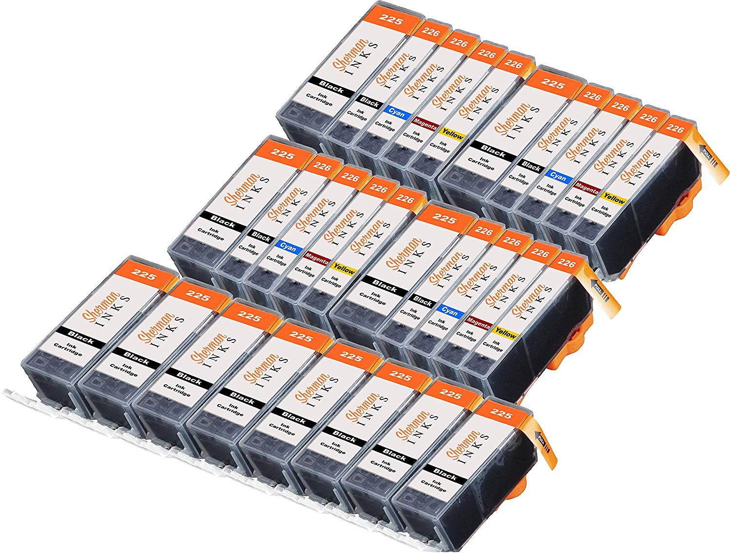 Sherman Replacement Ink Cartridge 28 Pack CLI-226 226 PGI-225 225 for Printer: Canon PIXMA iP4820 iP4920 iX6520 MG5120 MG5220 MG5320 MX712 MX882 MX892