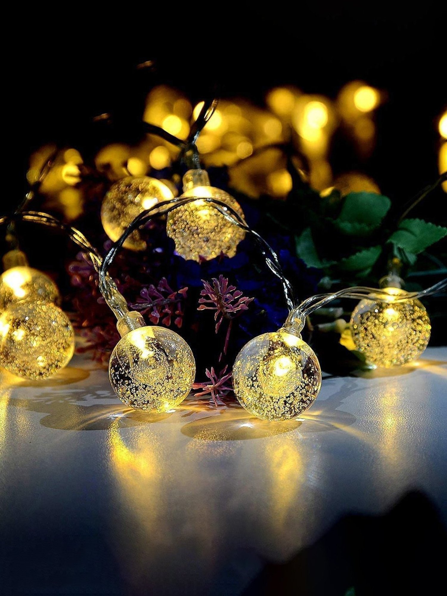 Xergy Crystal Ball LED String Fairy Lights Outdoor & Indoor for Home Decoration (Warm White)