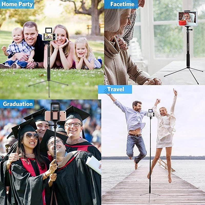 61 Selfie Stick Tripod  Bluetooth Selfie Stick with Tripod Stand and Remote Phone Tripod Extendable Compatible iPhone 11 pro Xs Max Xr X 8 7 Plus Android Samsung Phone Vlogging Live Stream
