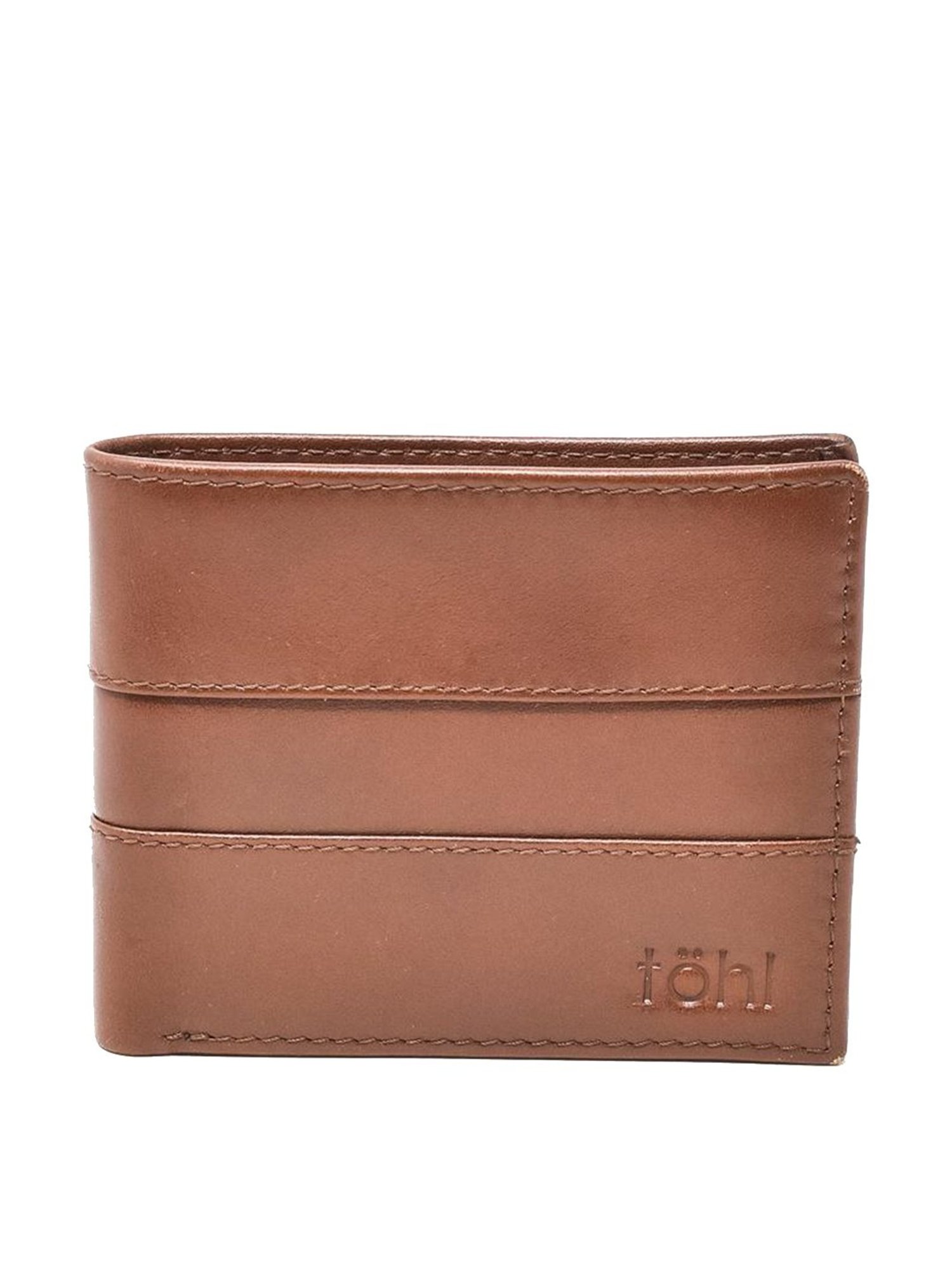 Tohl Viga Tan Casual Leather Bi-Fold Wallet With Card Holder for Men
