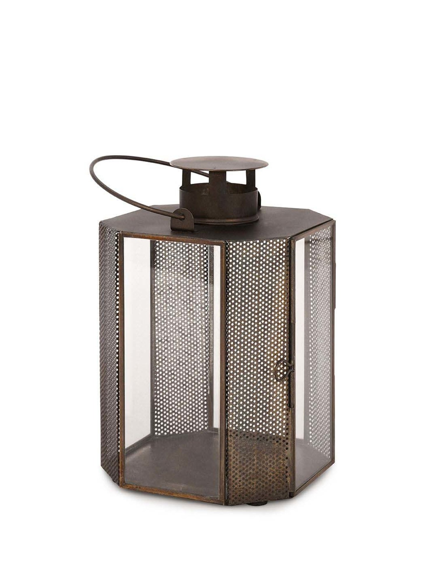 Pure Home and Living Brown Iron Antique Finish Lantern