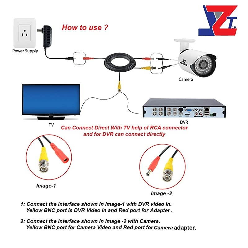 4 Pack 60ft BNC Video Exension Power Cable Cord PreMade AllinOne Coaxial Cable with 8pcs BNC to RCA Connectors for DVR Video Camera Security System WireBlack