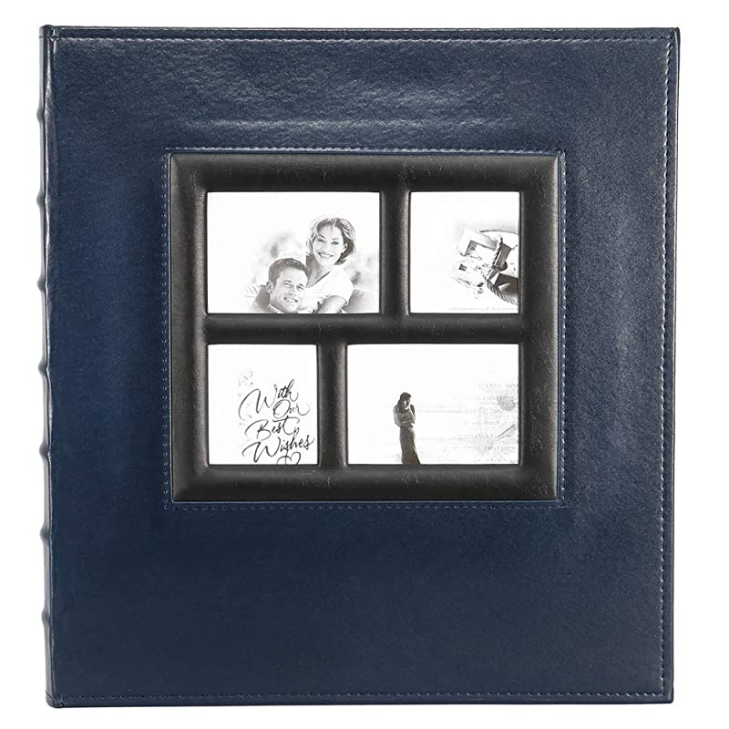 Picutre Album 4x6 500 s Extra Large Capacity Leather Cover Wedding Family Albums Holds 500 Horizontal and Vertical 4x6 s with Black Pages Blue