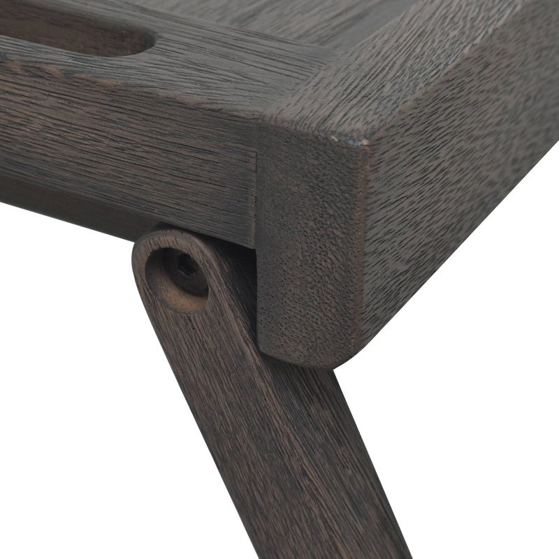 21" x 10" Acacia Bed Tray Gray - Hopper Studio