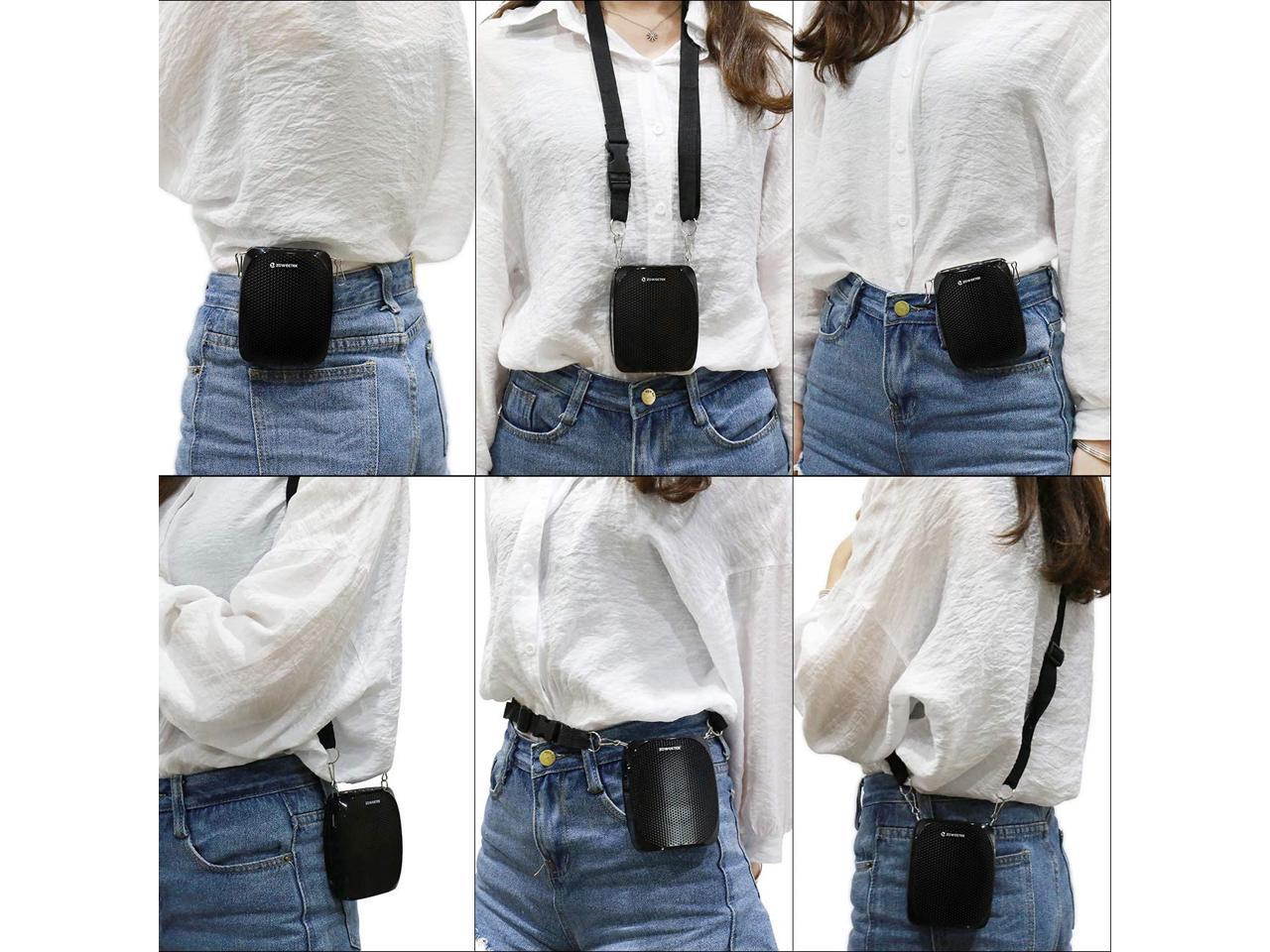 New Zoweetek Portable Rechargeable Mini Voice Amplifier with Wired Microphone Headset and Waistband Supports MP3 Format Audio for Teachers Singing Coaches Training Presentation Tour Guide