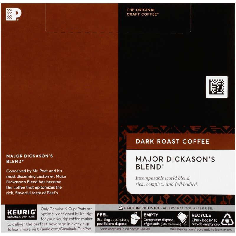 Peet's Major Dickason Dark Roast Coffee - Keurig K-Cup Pods- 48ct