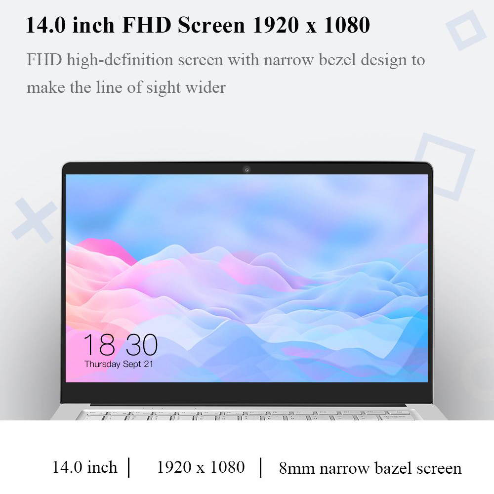 EZbook S5 14.0 In Laptop Intel Atom E3950 1920 * 1080 IPS Win 10 Narrow Bazel Notebook 6GB RAM DDR4 Integrated Card 64GB SSD Laptop