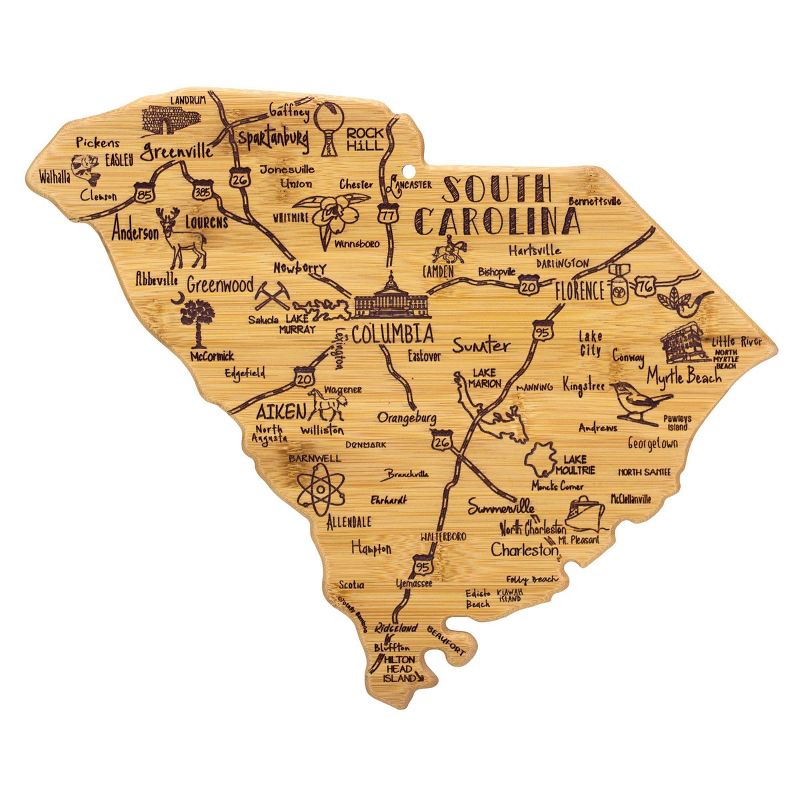 Totally Bamboo Destination South Carolina Serving and Cutting Board