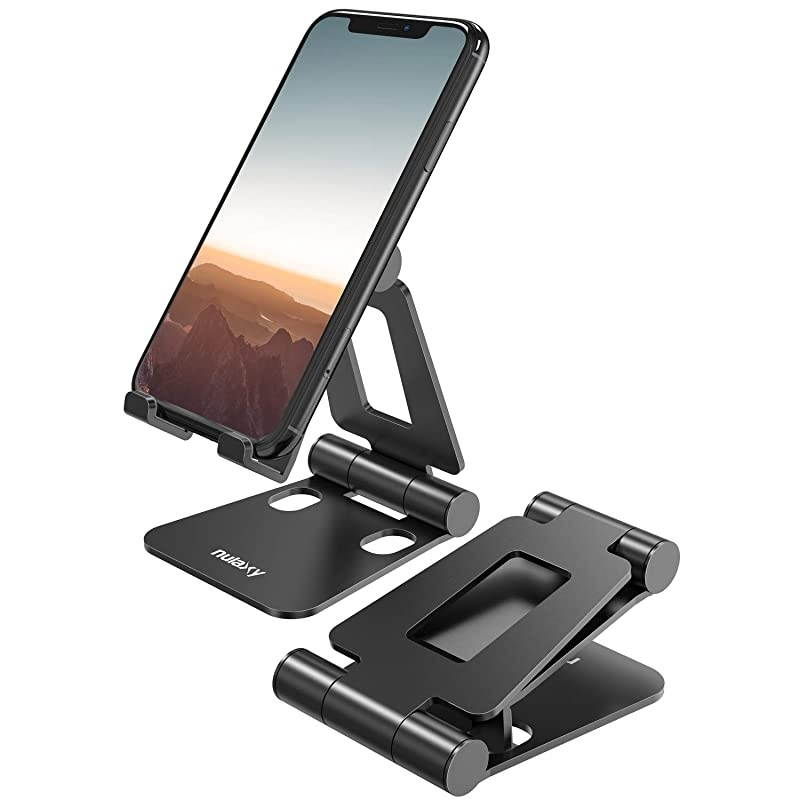 A4 Cell Phone Stand Fully Foldable Adjustable Desktop Phone Holder Cradle Dock Compatible with Phone 11 Pro Xs Xs Max Xr X 8 iPad Mini Nintendo Switch Tablets 710 All Phones