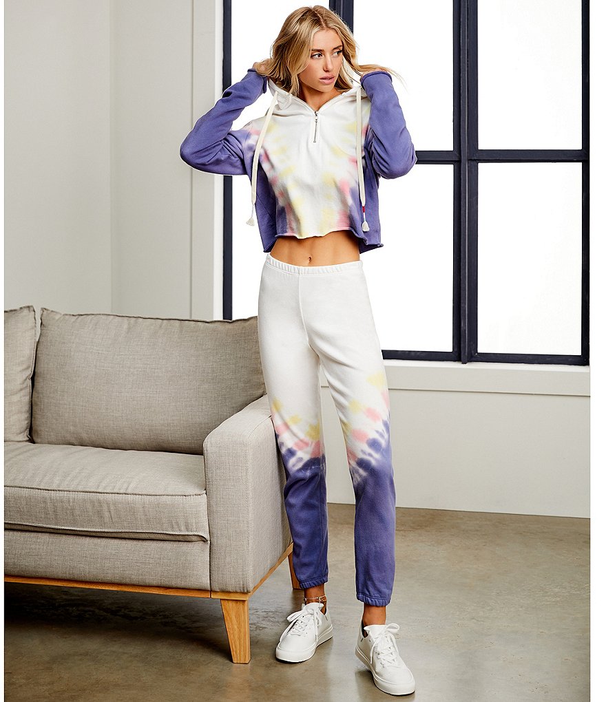 Karen Kane Short Sleeve Tie-Dye Hoodie