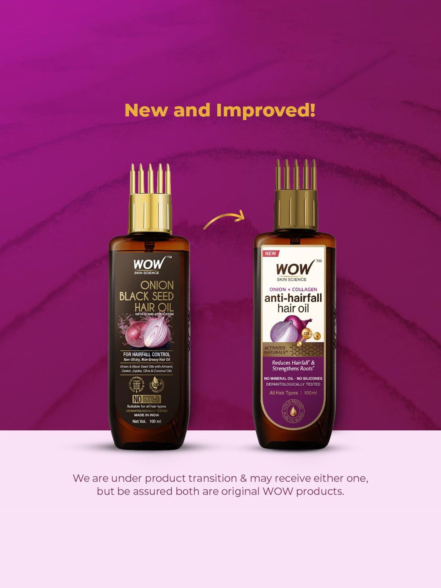 Wow Skin Science Onion + Collagen Anti-Hairfall Hair Oil - 100 ml